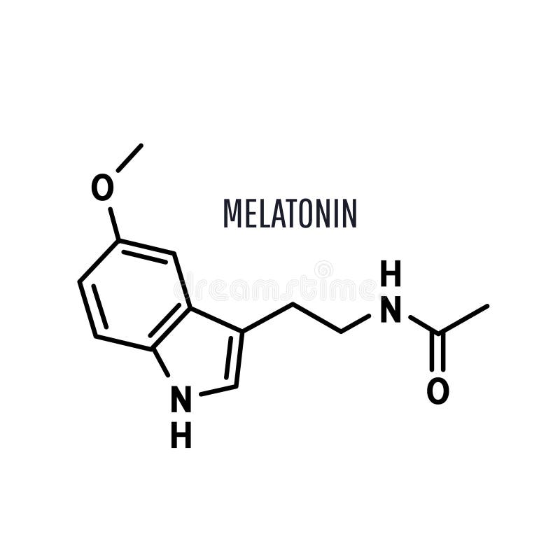 Melatonine Structuurformule Met Witte Achtergrond Stock Illustratie ...