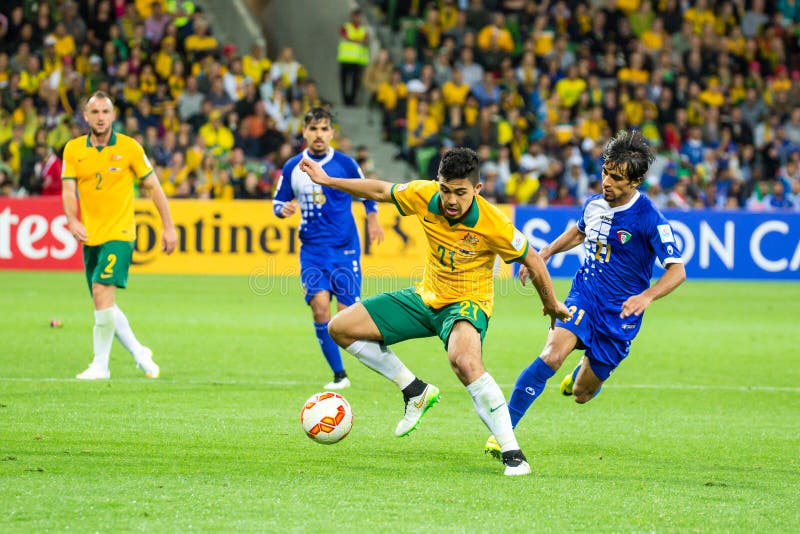 Australian Socceroos vs Kuwait Asian Cup 2015 royalty free stock photography