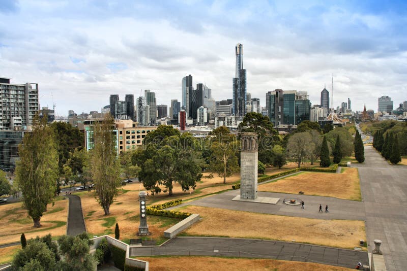 Melbourne CBD skyline stock photo. Image of landmark 248063612