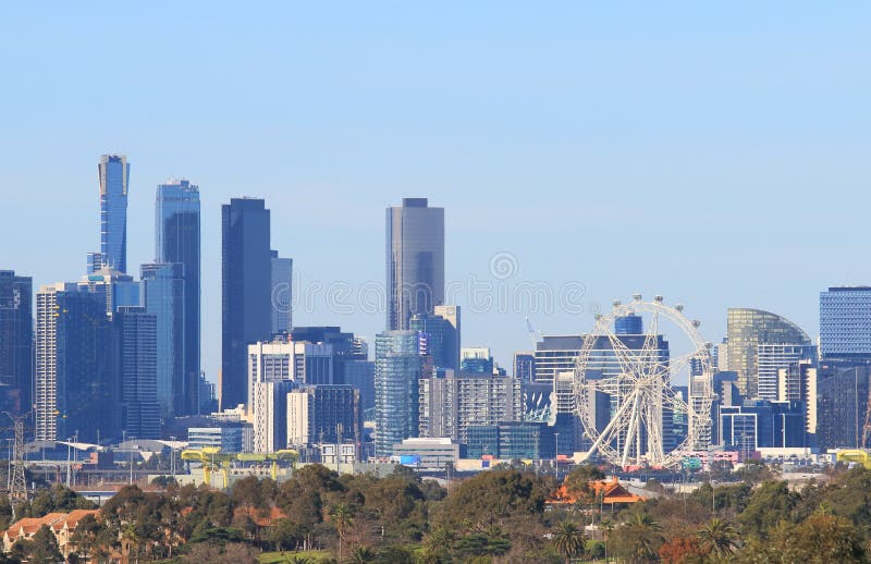 Melbourne Downtown Cityscape Australia Stock Image Image of