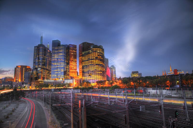 melbourne horisont royaltyfria foton melbourne horisont royaltyfria foton