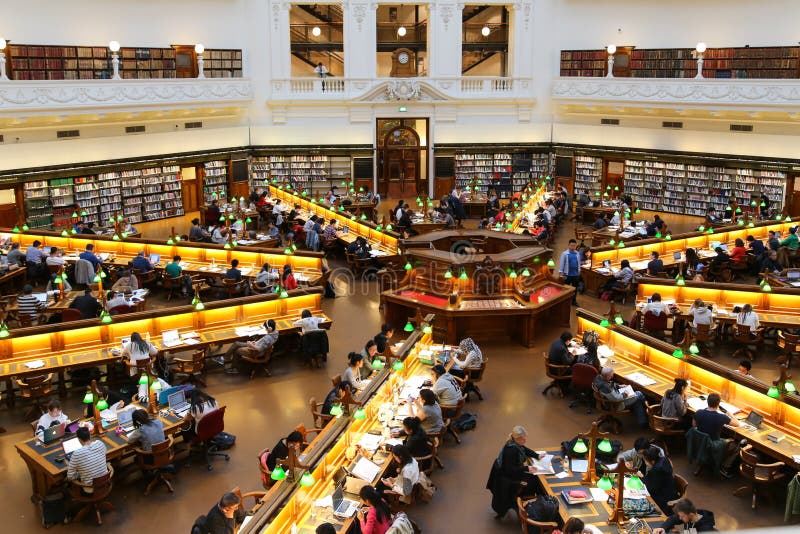 Melbourne Library In Australia Editorial Photo Image of library, desk