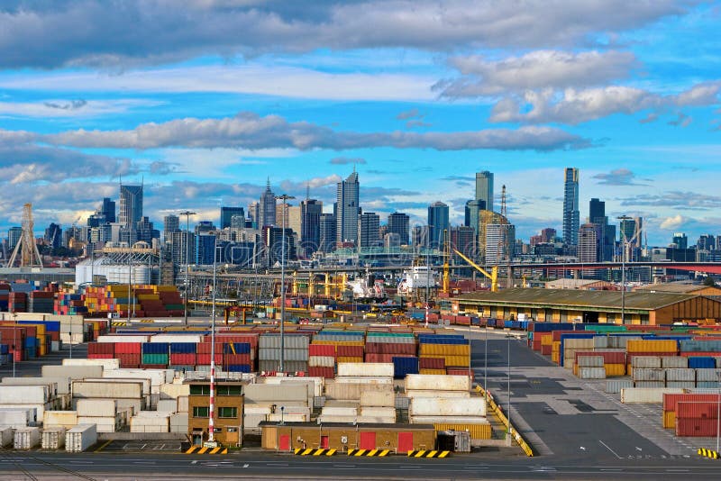 Melbourne port stock image. Image of melbourne, industry 29258741