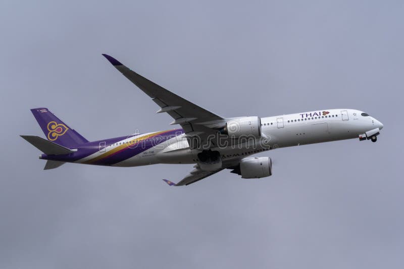 Melbourne, Victoria, Australie - 21 mai 2018 : Thai Airways Airbus A350 images stock Melbourne, Victoria, Australie - 21 mai 2018 : Thai Airways Airbus A350 images stock