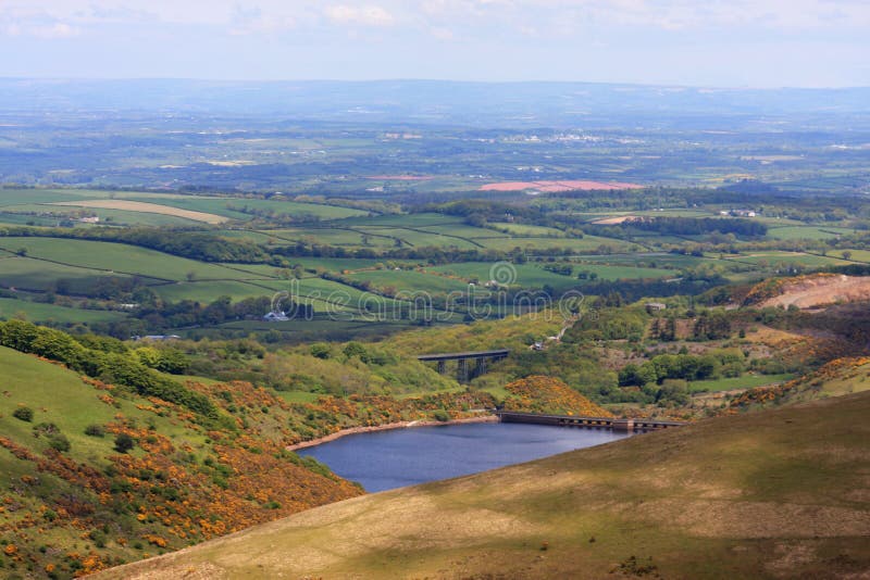 Looking down on Meldon reservoir, Dartmoor