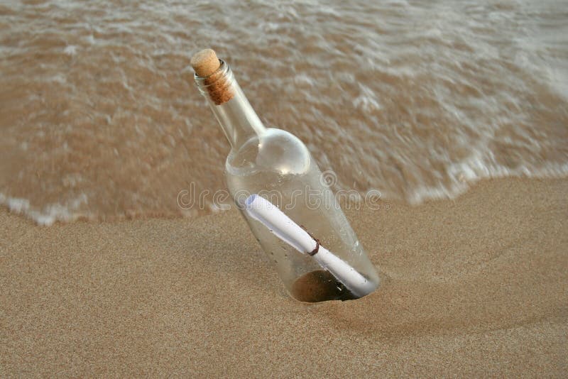 Meldung in einer Flasche 1 stockbilder Meldung in einer Flasche 1 stockbilder