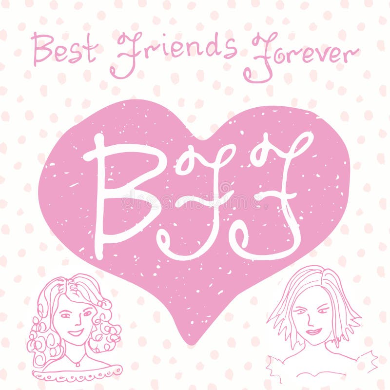 Melhores amigos para sempre Citações da rotulação da mão, letras de BFF na forma do coração, ilustração bonito em um fundo criati ilustração stock Melhores amigos para sempre Citações da rotulação da mão, letras de BFF na forma do coração, ilustração bonito em um fundo criati ilustração stock