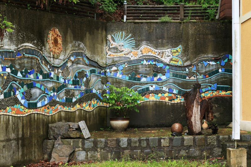 Fragment of a modern urban street decor stock photography