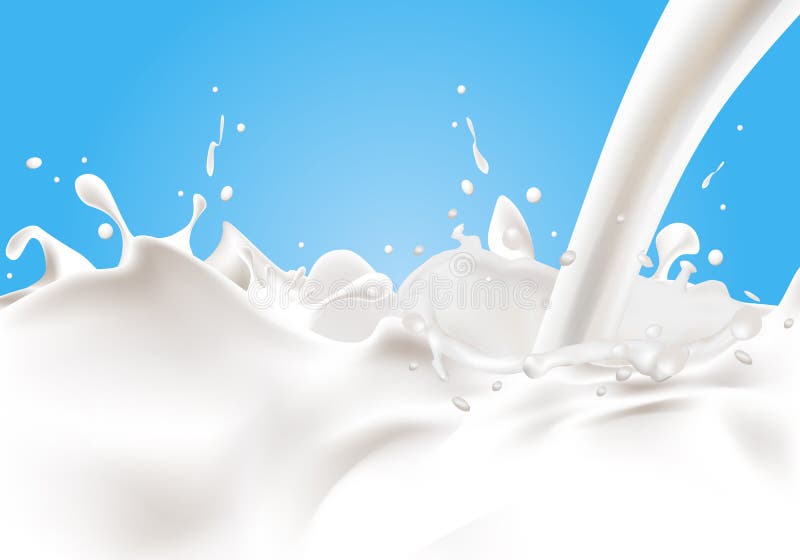 Melk in de melkstroom stock illustratie Melk in de melkstroom stock illustratie