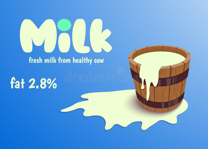 Melk in houten emmer stock illustratie Melk in houten emmer stock illustratie