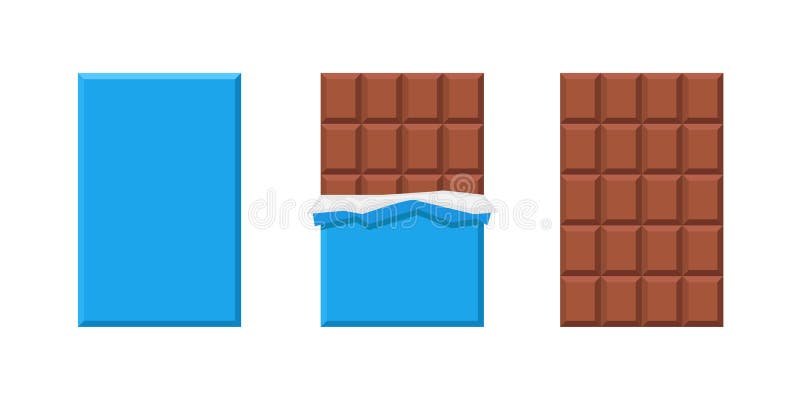 Melkchocolade-staaf. twee chocolade in een blauwe verpakking. losgemaakte chocoladebar vectorclipart geïsoleerd op witte achtergro
