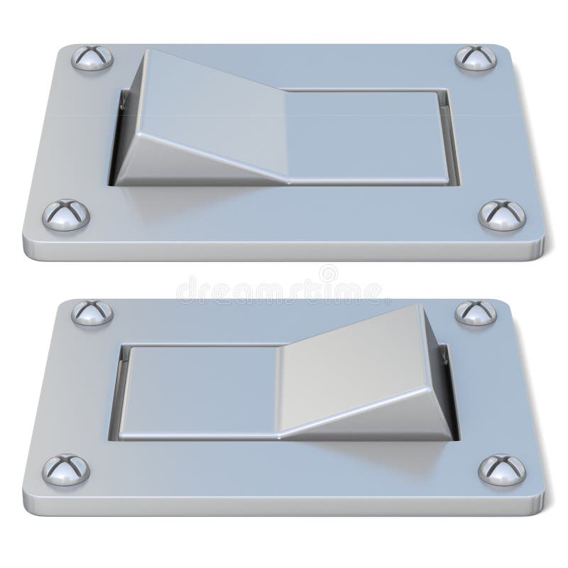 Mellanrum silver, maktströmbrytareknapp PÅ AV Bekläda beskådar 3d stock illustrationer Mellanrum silver, maktströmbrytareknapp PÅ AV Bekläda beskådar 3d stock illustrationer