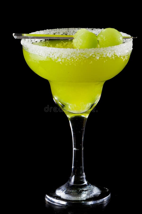 Green Salt Rim Margarita Glass Stock Photo - Image of ...