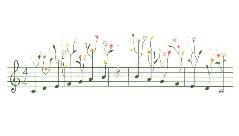 Melody with flowers - gamma illustration