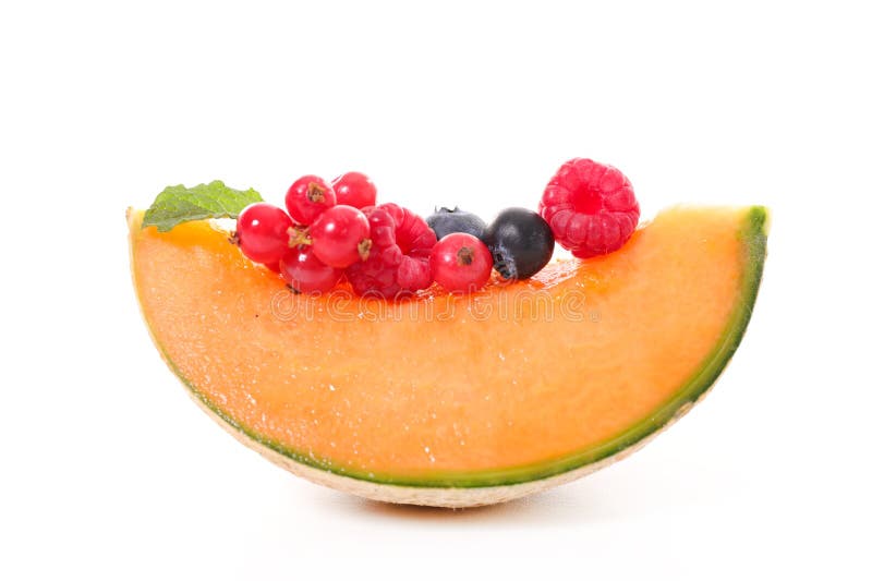 Melon and berries stock image. Image of isolated, food 71688925