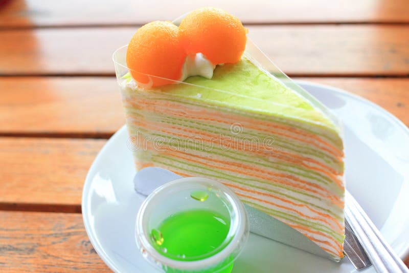 Melon cake stock image. Image of fruit, cream, ball, cheese 53336393