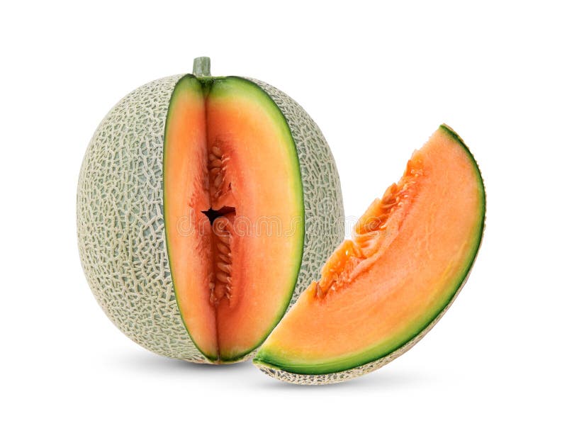 Melon de cantaloupe isolé sur blanc
