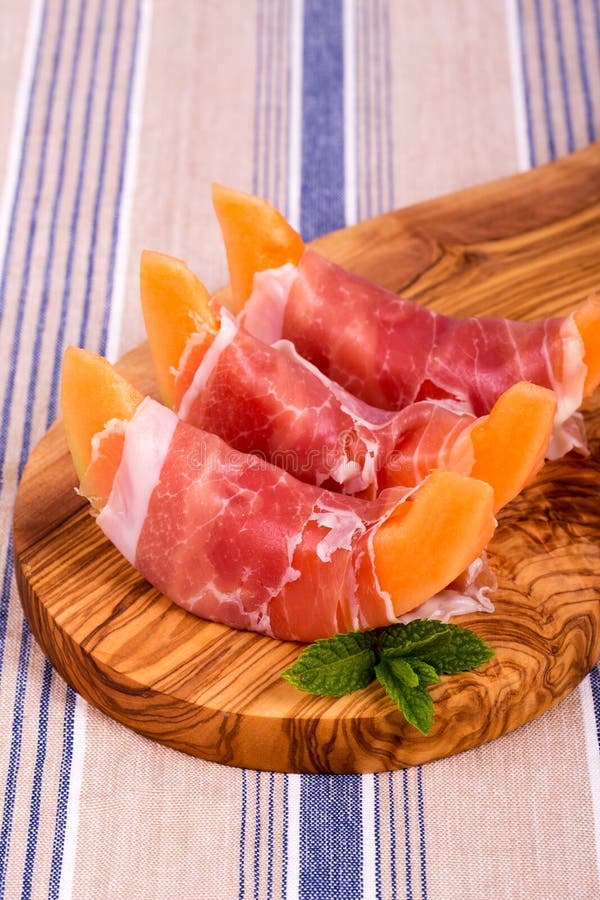 Parma ham and melon stock photo. Image of background 31861030