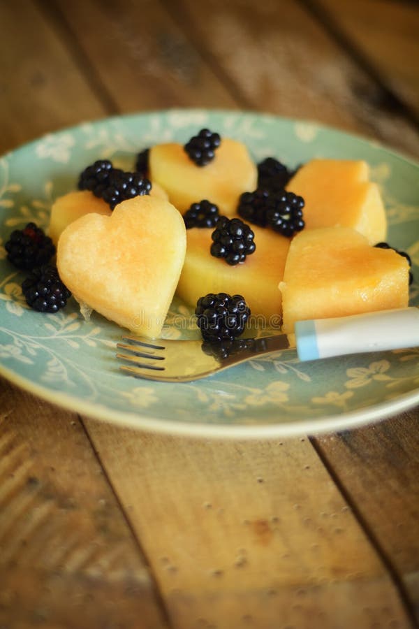 Melon hearts stock image. Image of fresh, love, plate 32949463
