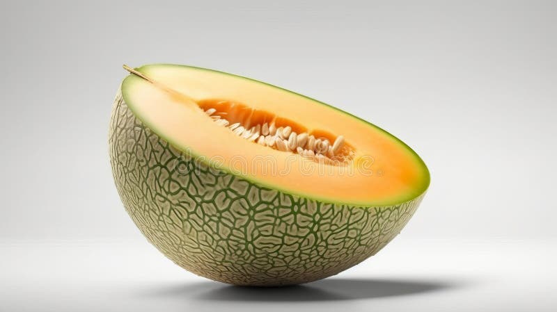 Melon isolated on white background. Generative AI vector illustration