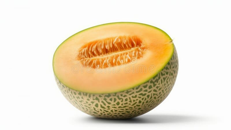 Melon isolated on white background. Generative AI royalty free illustration