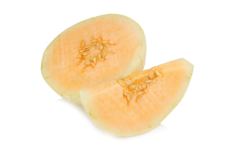 melon& x28; sunlady& x29; plak half Geïsoleerdj op witte achtergrond royalty-vrije stock foto melon& x28; sunlady& x29; plak half Geïsoleerdj op witte achtergrond royalty-vrije stock foto