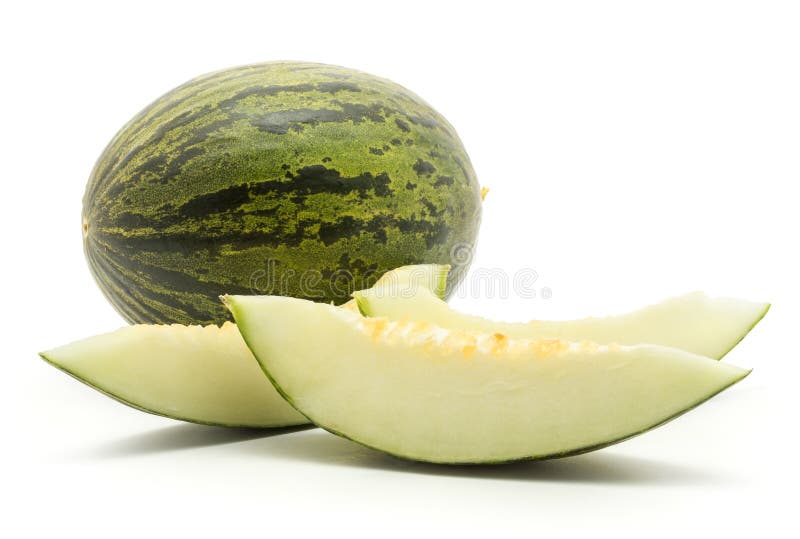 Melone di Santa Claus isolato su bianco immagine stock Melone di Santa Claus isolato su bianco immagine stock