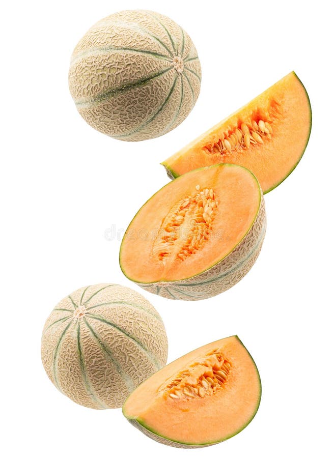 Melony z plasterkami odizolowywaj?cymi na bia?ym tle fotografia stock Melony z plasterkami odizolowywaj?cymi na bia?ym tle fotografia stock
