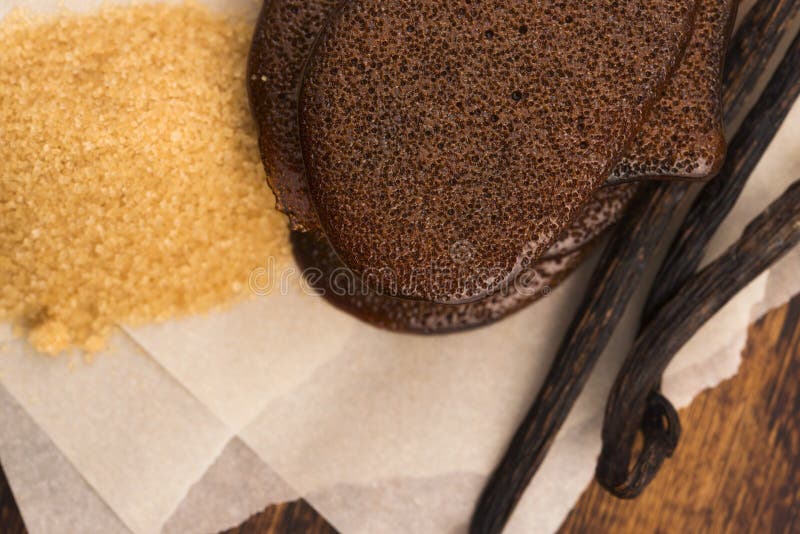 Melted Brown Sugar Caramel with Vanilla Stock Image Image of spatter