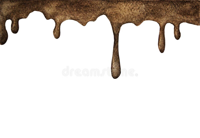 Melted chocolate abstract. Decoration background. Watercolor drawing royalty free illustration