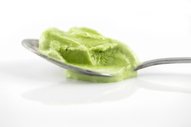Melted Green Tea Vanilla Ice Cream Stock Photo Image of cream, sweet
