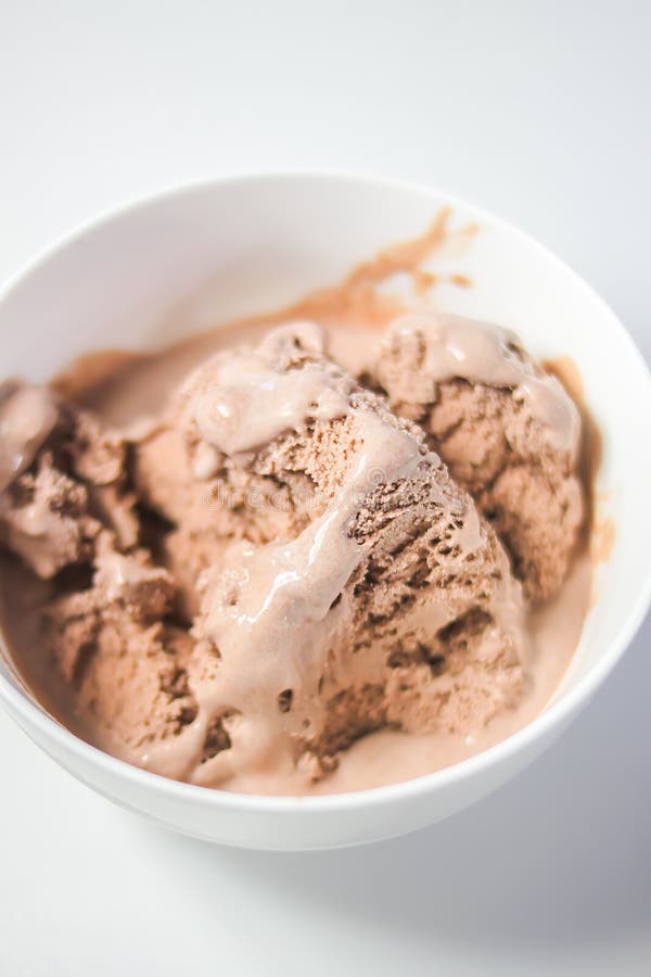 Melting Chocolate Ice Cream in a White Ceramic Cup Stock Image Image