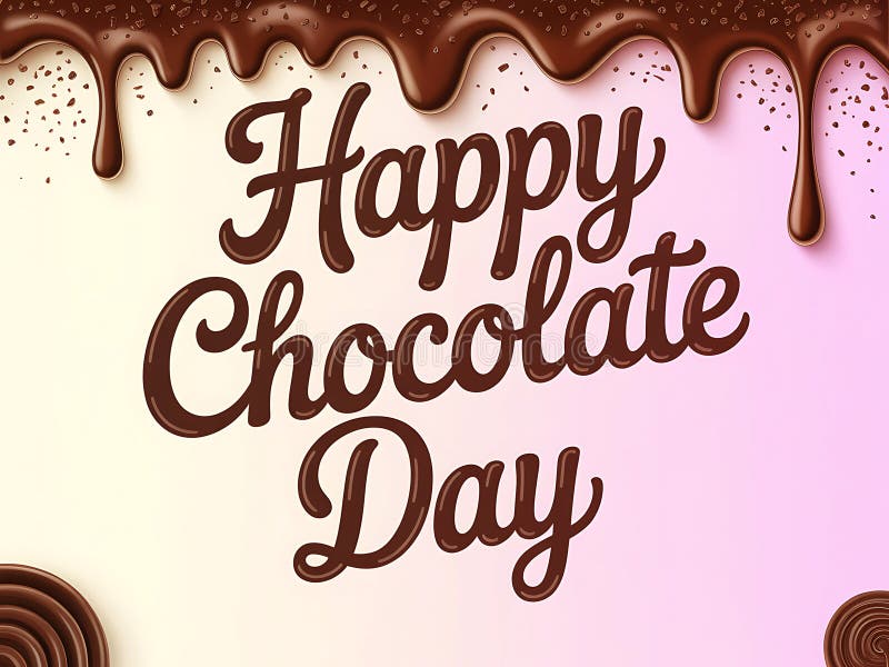 Melting Chocolate Typography Drip Style for Chocolate Day ilustracja wektor