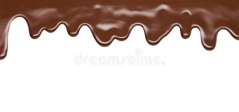 Sciogliendo il cioccolato su sfondo bianco.