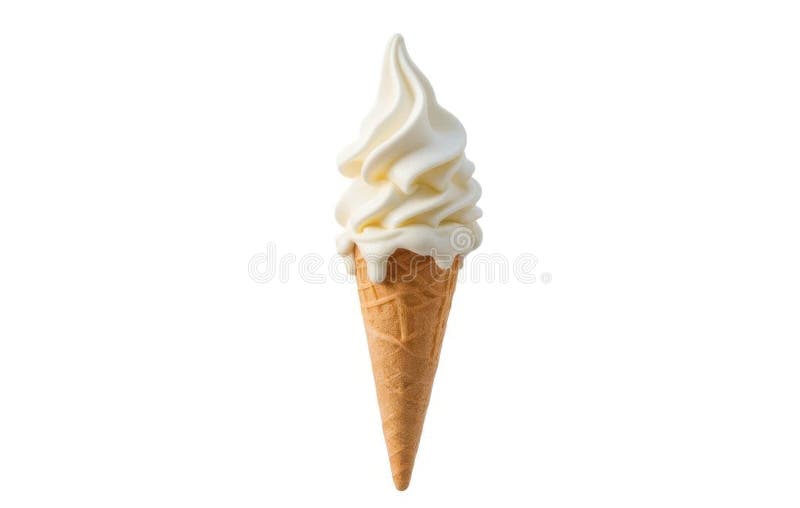 Melting cream cone photography isolated white background sharp focus royalty free stock photo