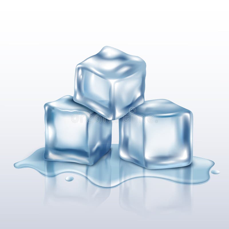 Download Melting Ice Cubes Pile Realistic Mockup Vector.