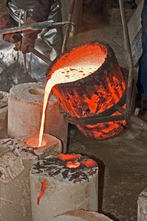 Melting Pot With Liquid Bronze Stock Image Image 4675135