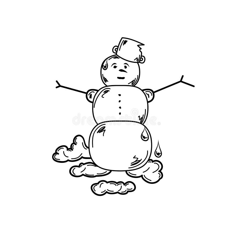 Melting snowman stock vector. Illustration of adorable - 9815397