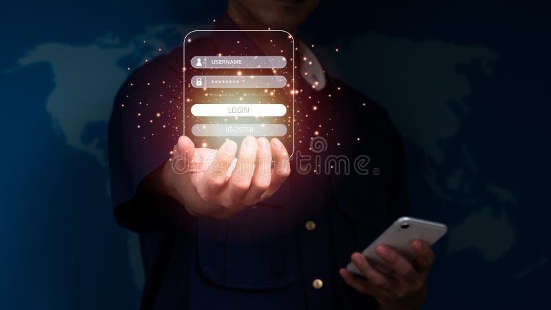 The member login form\'s interface. For a website, a site, mobile apps, art illustration, a design theme, a modern menu royalty free stock photo