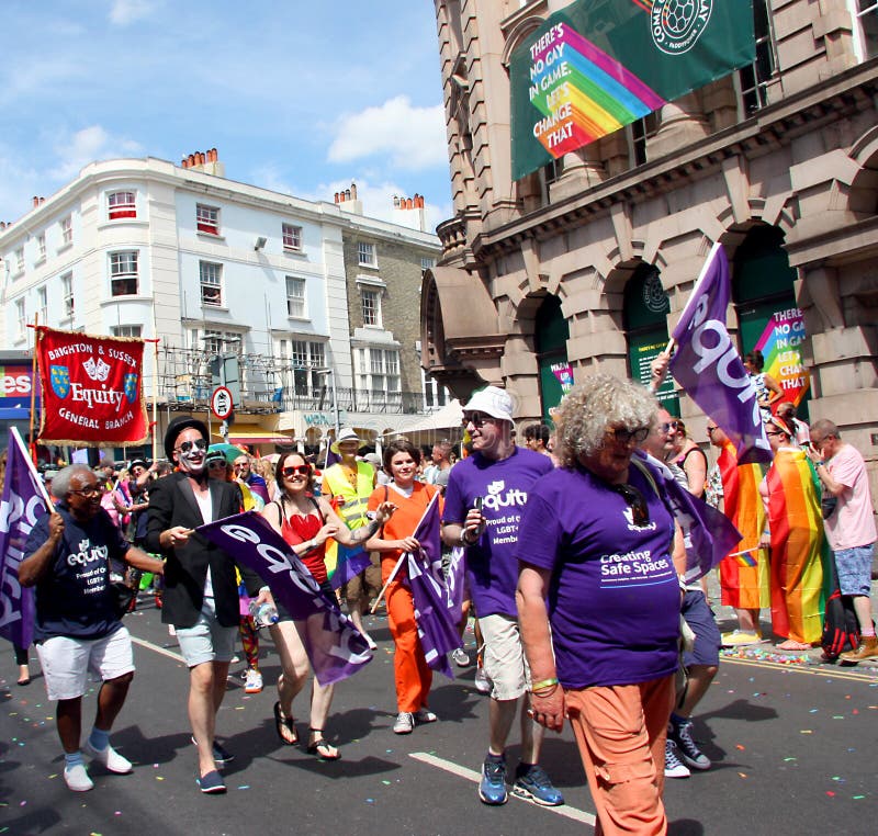 Walking To Brighton Pride Parade Editorial Photo Image of community