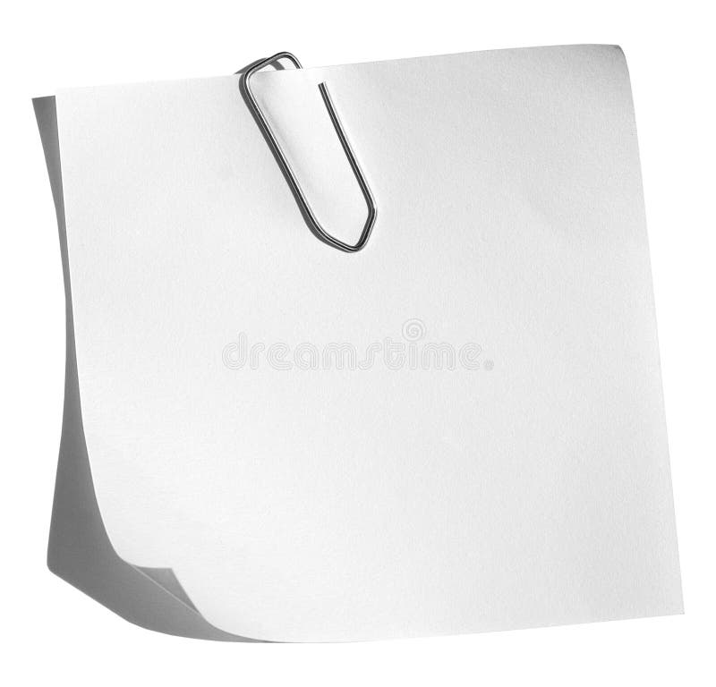 Memorandum met paperclip stock foto Memorandum met paperclip stock foto