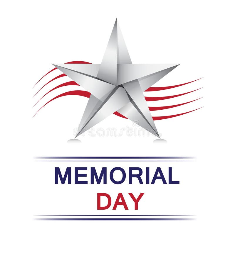 Memorial Day com estrela do origâmi ilustração royalty free Memorial Day com estrela do origâmi ilustração royalty free