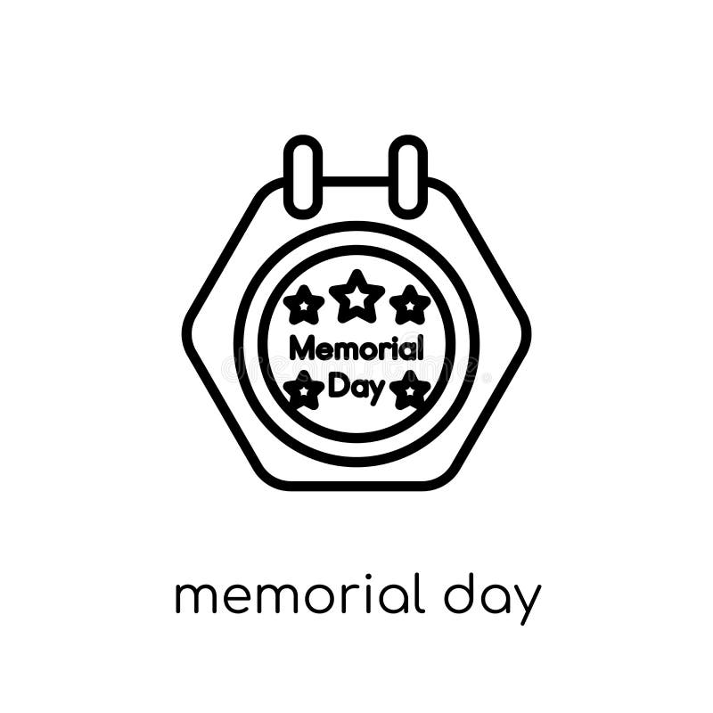 Memorial Day -pictogram In modern vlak lineair vectormemorial day stock illustratie Memorial Day -pictogram In modern vlak lineair vectormemorial day stock illustratie
