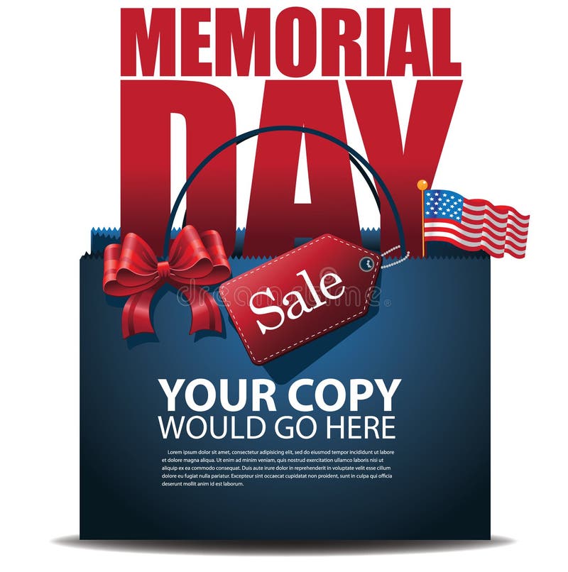 Memorial Day Sale Shopping Bag Ad Template EPS 10 Vector Stock Vector - Image: 51969828