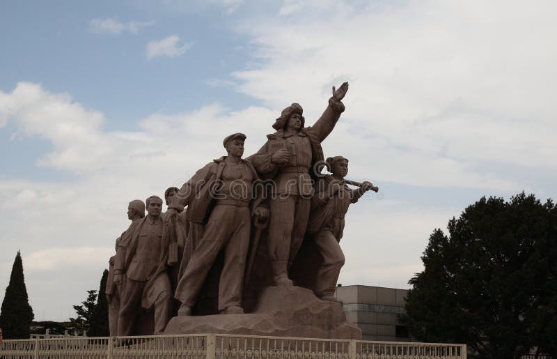 China Beijing Tiananmen before the Chairman Mao Memorial Hall of sculpture. China Beijing Tiananmen before the Chairman Mao Memorial Hall of sculpture