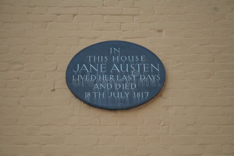 Memorial plaque over jane austens house in winchester