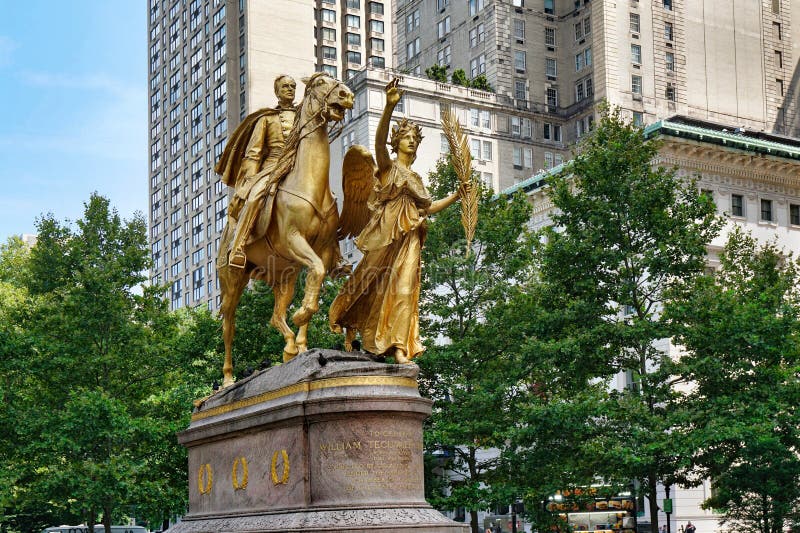 Memorial statue for General Tecumseh Sherman stock image