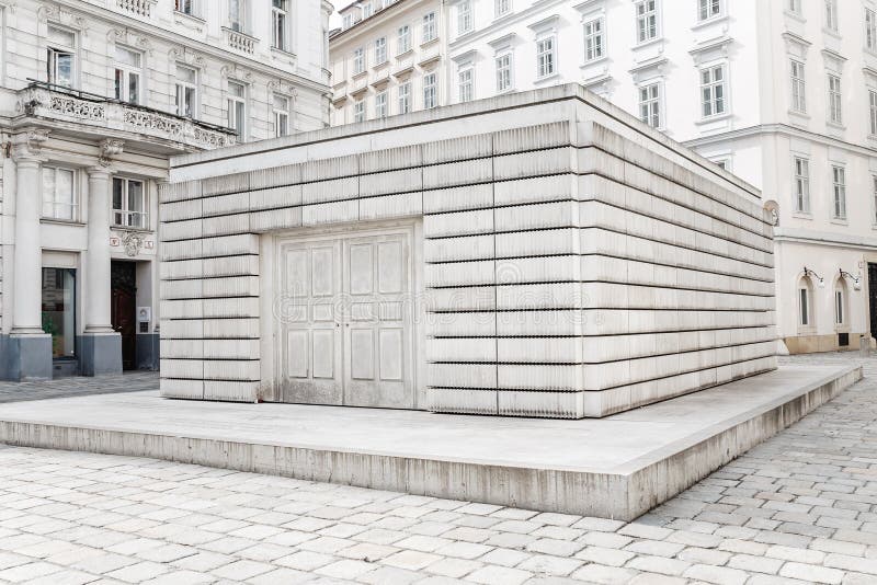 The memorial to the victims of the Holocaust in Vienna symbolizes a closed library with books of. VIENNA, AUSTRIA, JUNE, 2016: The memorial to the victims of the royalty free stock photography The memorial to the victims of the Holocaust in Vienna symbolizes a closed library with books of. VIENNA, AUSTRIA, JUNE, 2016: The memorial to the victims of the royalty free stock photography