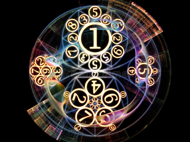 Numeric Connection series. Creative arrangement of number and fractal geometry symbols for subject of magic, math and occult. Numeric Connection series. Creative arrangement of number and fractal geometry symbols for subject of magic, math and occult