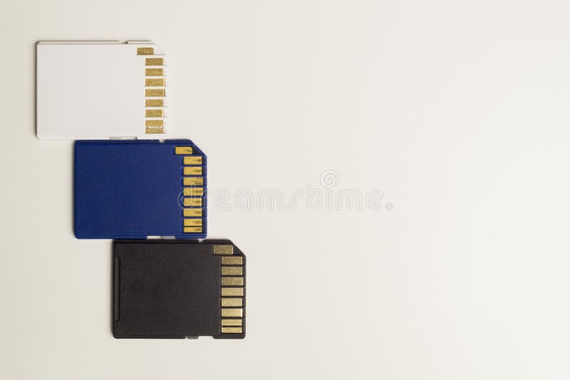 Memory Cards Isolated on White Background. Sd Card and Copy Space Stock